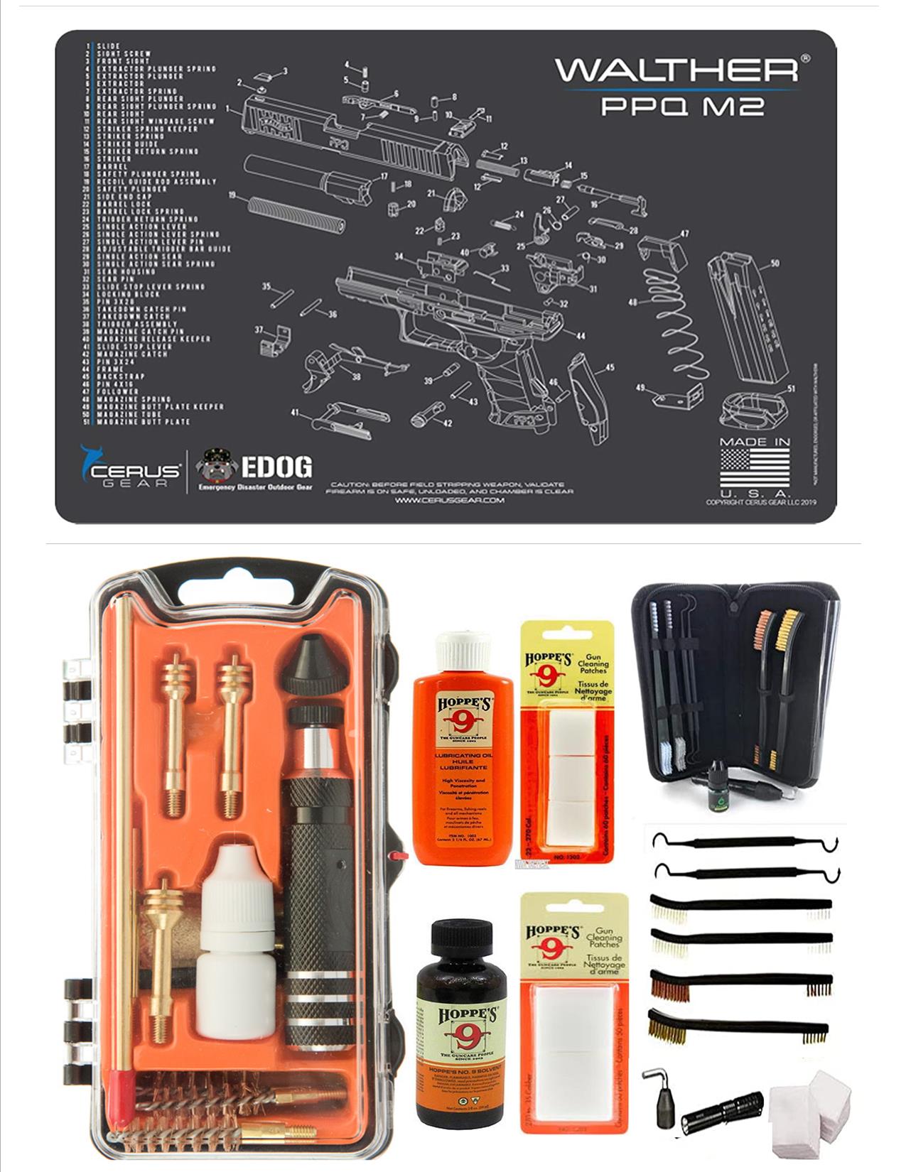 EDOG USA Outlaw 28 Pc Pistol Cleaning Kit - Compatible for Walther PPQ ...