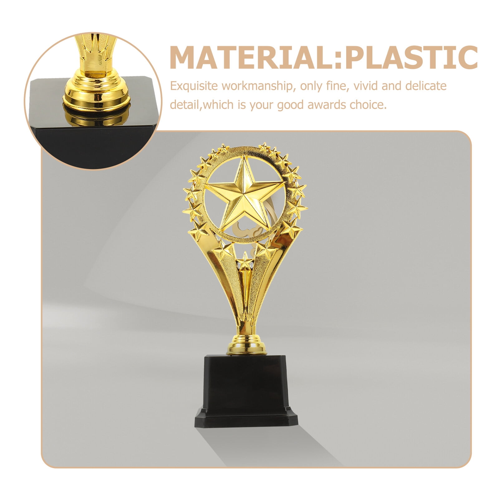 MLINS Durable Plastic Trophy Award for Kids Golden Color Lightweight Safe Creative Prize Cup 6.5 Inches Tall