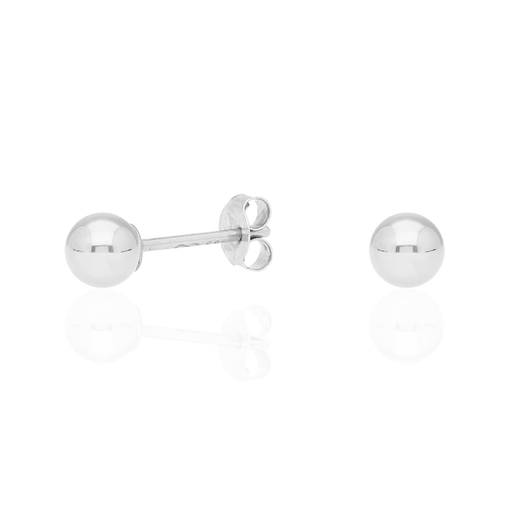 Screw Back Details about   14k White 2mm Ball Stud Earrings 