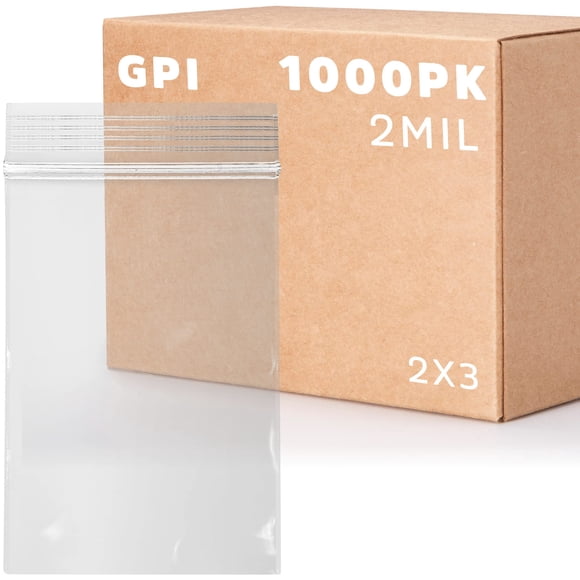 Bolsas de plástico resellables con cierre GPI de 2 x 3 cm, 2 mil, 1000 unidades