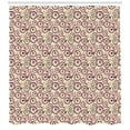 thumbnail image 3 of Ambesonne Bicycle Shower Curtain, Pink Flowers Doodle, 69"Wx84"L, Pale Yellow Dark Brown, 3 of 3