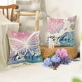 thumbnail image 6 of Spring Summer Decorative Throw Pillow Covers 18 x 18 Set of 4, Rose Floral Flower Home Sweet Home Porch Patio Outdoor Pillowcase, Butterfly Bloom Gather Stay Awhile Cushion Case Home Decor, 6 of 6