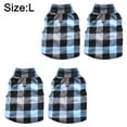 thumbnail image 2 of Ropa para mascotas de 4 piezas de forro polar con botón de tracción, cómoda y cálida camisa a cuadros de forro polar, 2 of 6