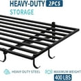 thumbnail image 4 of Ataucjin 2-Pack Garage Shelves,Heavy Duty Wall Mounted Storage Rack, Industrial Strength Storage Capacity Metal Shelving Unit with Hooks, Floating Shelves for Garage/Utility Room, 4 of 8