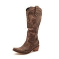 thumbnail image 2 of Mostsola Studded Cowboy Boots for Women Retro Slouchy Western Mid Calf Boots Suede Heel Boots, 2 of 9