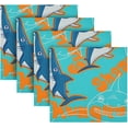 thumbnail image 2 of Coolnut Cartoon Shark Cloth Napkins Set of 4 Pack, Washable Soft Table Dinner Napkins 20 inch for Kitchen, Hotel, Party, Wedding Washcloth Gift, 2 of 7