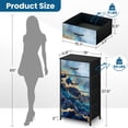 thumbnail image 3 of Boho Dresser for Bedroom with 4 Storage Drawers abstract blue marble fake stone texture liquid paint gold foil glitter Dressers Chest of Drawers Steel Framed Fabric Closet Organizers for Entryway, 3 of 7