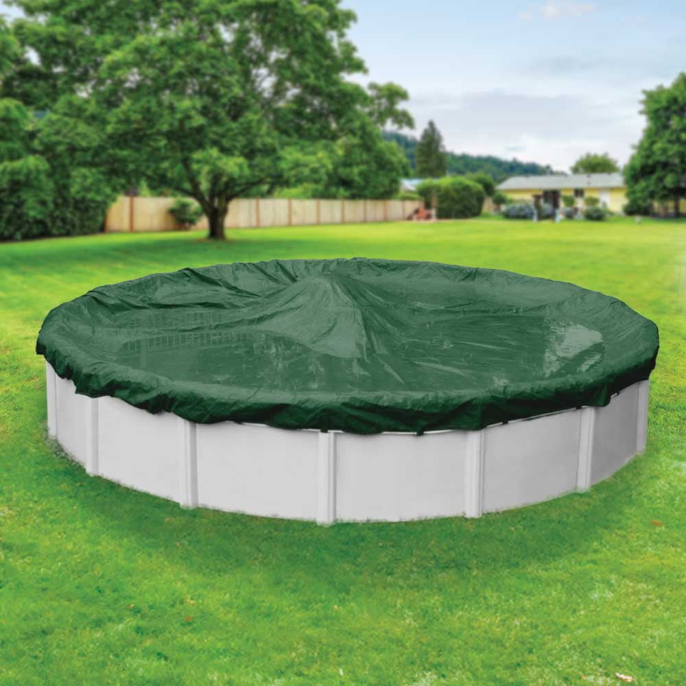 Pool Mate 12 Year Extra Heavy-Duty Forest Green Round Winter Pool Cover, 21 ft. Pool