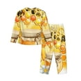 thumbnail image 2 of Disketp Pajamas Set Long Sleeve Sleepwear Womens Button Down Nightwear Pj Sets-Honey Bee, 2 of 9