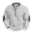 thumbnail image 1 of Tricot pour Hommes à Fermeture Éclair Manches Longues Imprimé Sans Col Chandail en Molleton Décontracté, 1 of 3