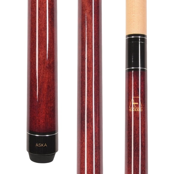 ASKA 58" Red LECN Pool Cue with Hard Rock Maple Shaft and 13mm Leather Tip - 20oz