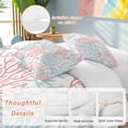 thumbnail image 2 of 3 Piece Red Blue Coral Coastal Duvet Cover Set Twin Size,Microfiber Comforter/Quilt Cover with Corner Ties and 2 Pillowcases,Summer Beach Seaside Nautical All Season Soft Bedding with Zipper Closure, 2 of 8