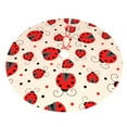 thumbnail image 3 of Kll 30" Christmas Tree Skirt Red Ladybug Xmas Tree Skirts Mat For New Year Xmas Holiday Party Indoor Outdoor Home Decoration, 3 of 9