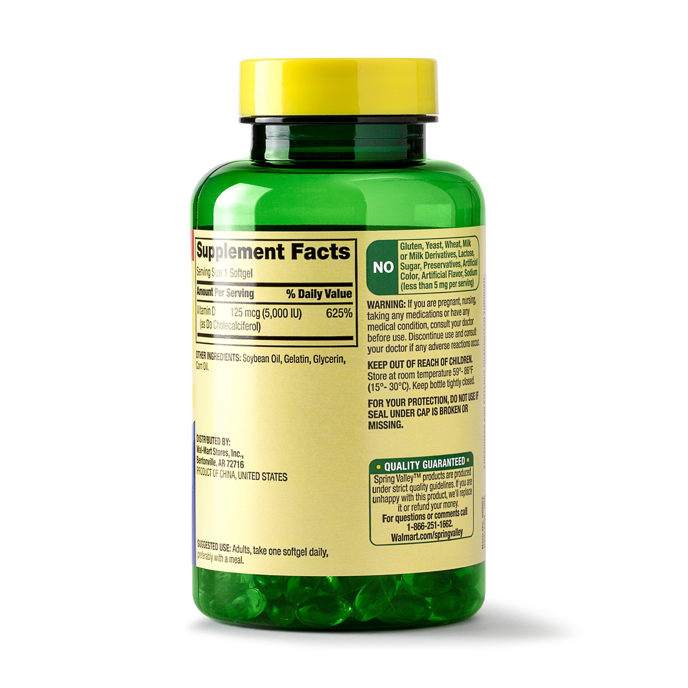 Spring Valley Vitamin D3 Softgels 5000iu 400ct Walmartcom