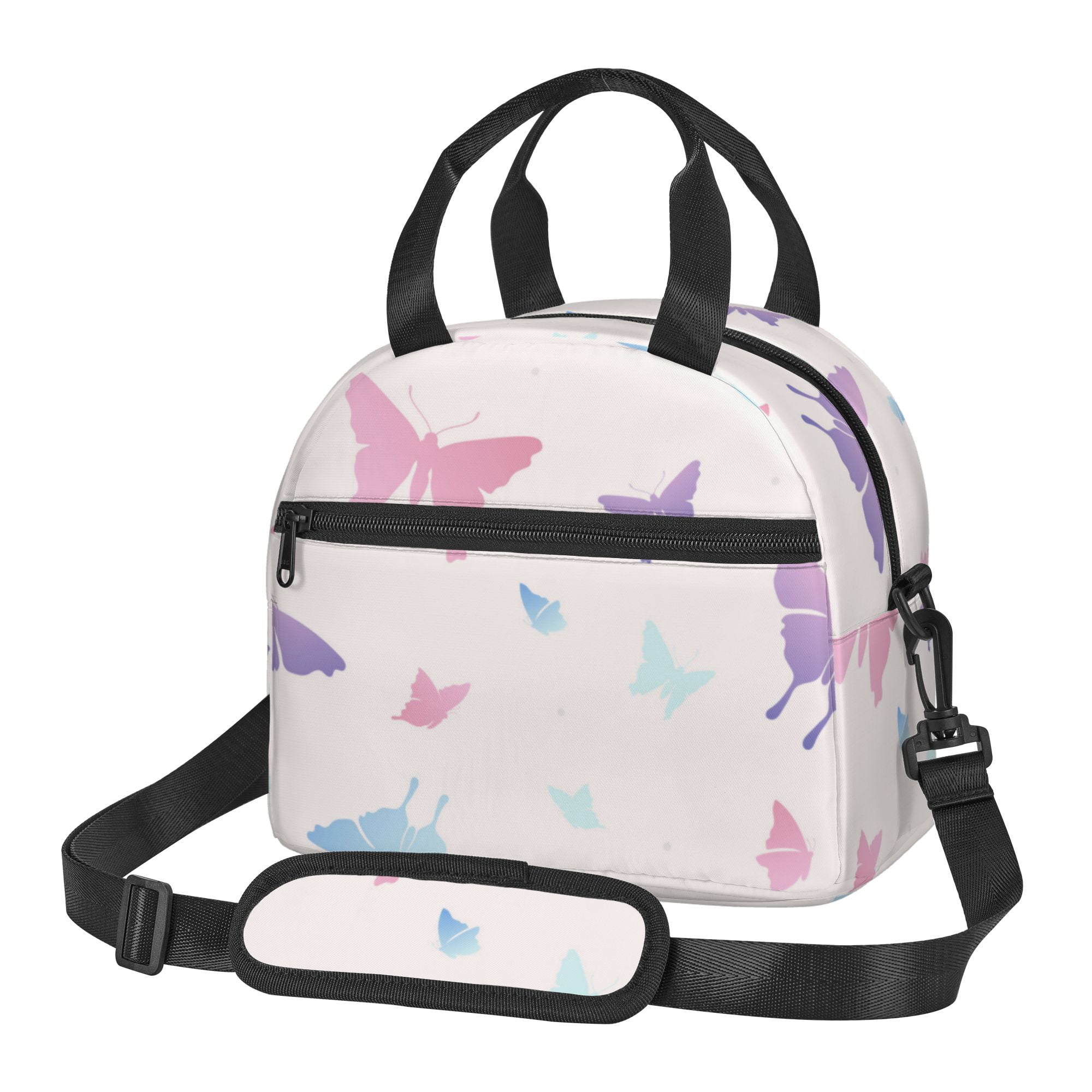Striped Pastel Lunch Bag - Insulated Polyester Cooler - DipaliZ main image 1