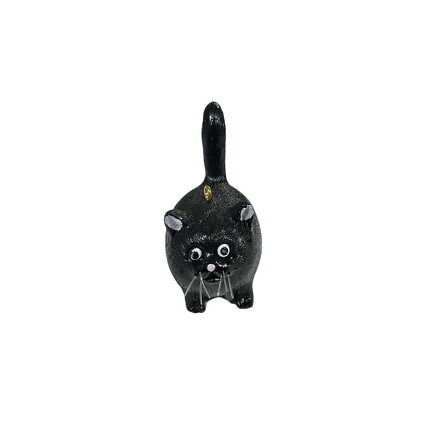 Bewildely Figuras en miniatura de gato talladas a mano Esculturas de resina Colgante Estatua de jardín Adorno para interiores Decoraciones de oficina en Kits de decoración para fiestas No.2 Bewildely HA043419-02