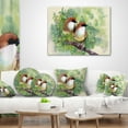 thumbnail image 4 of Designart Birds of Spring - Modern Animal Painting Throw Pillow - 16x16, 4 of 5
