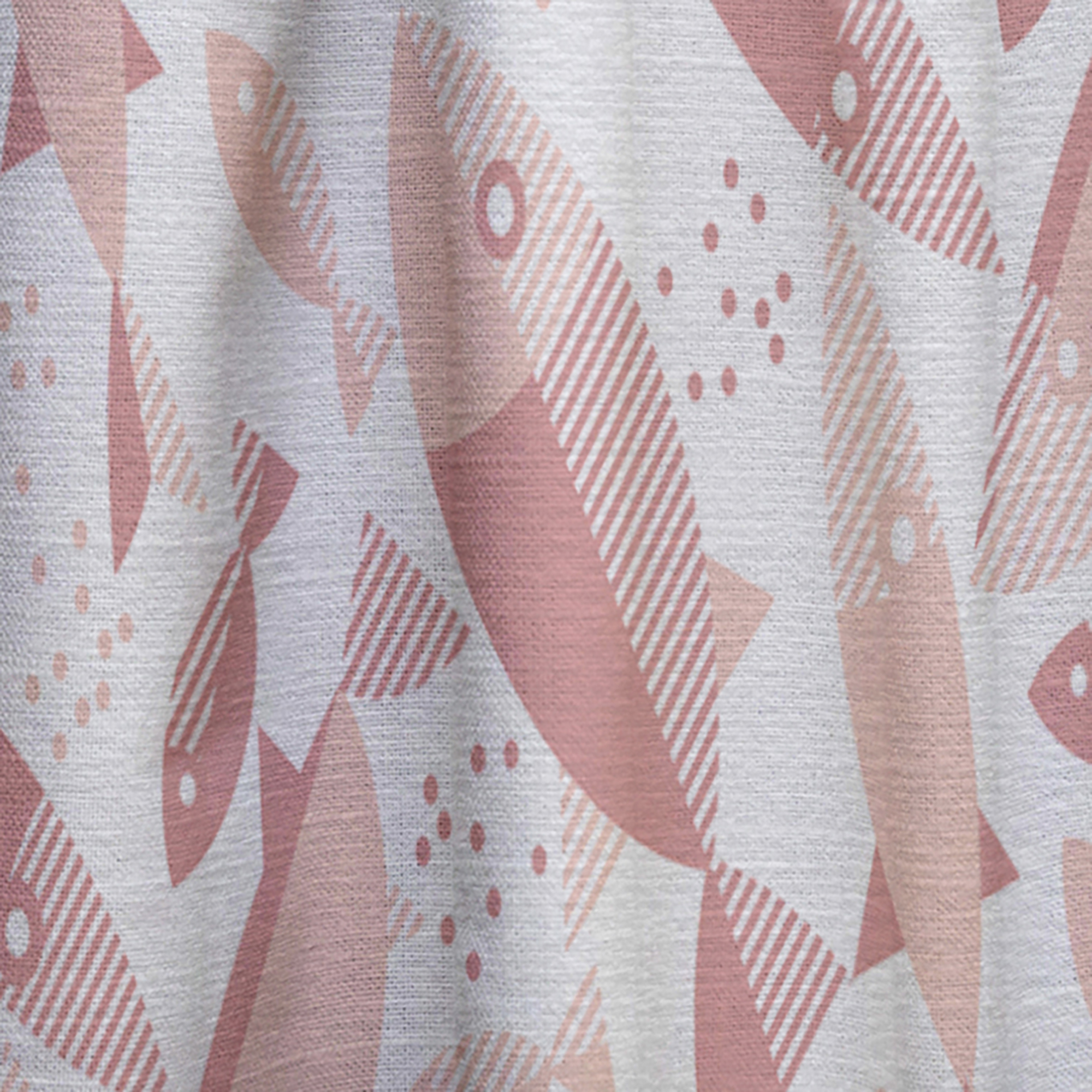 Designart 'Pink Fishes Retro Pattern' Mid-Century Modern Curtain Panel