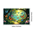 thumbnail image 3 of Enchanting Forest Themed Backdrop Banner with Butterflies Flowers, Party Decorations, Photography Props, for Outdoor Gatherings, Garden Parties, and Spring Celebrations, 3 of 7