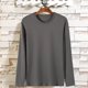 thumbnail image 1 of Blusas y camisas de manga larga con cuello redondo para hombre, jersey de talla grande, color liso, cuello redondo, informal, de manga larga, de poliéster., 1 of 5