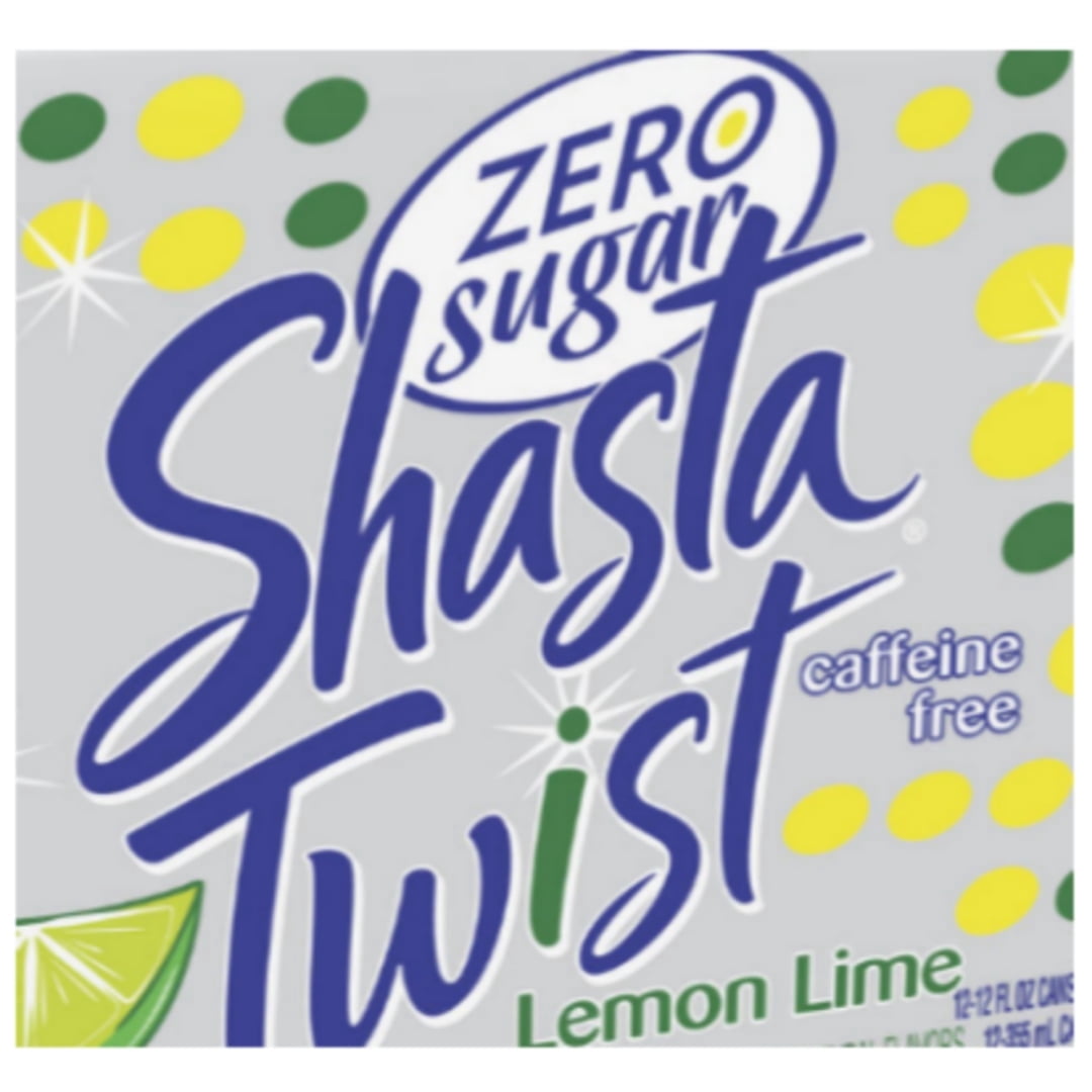 Shasta Twist Zero Sugar Lemon Lime Soda 48 Packs 8 Ounce