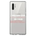 thumbnail image 1 of DistinctInk Clear Shockproof Hybrid Case for Galaxy Note 10 PLUS (6.8" Screen) - TPU Bumper Acrylic Back Tempered Glass Screen Protector - Too Cute to Be a Cheerleader Play Basketball, 1 of 1