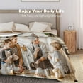 thumbnail image 4 of Custom Blanket with Photo Personalized Picture Flannel Blanket Customized Happy Birthday Gifts for Women Men Dad Mom Wife Husband Grandma Grandpa Sister Daughter Son Best Friend Blankets, 4 of 5
