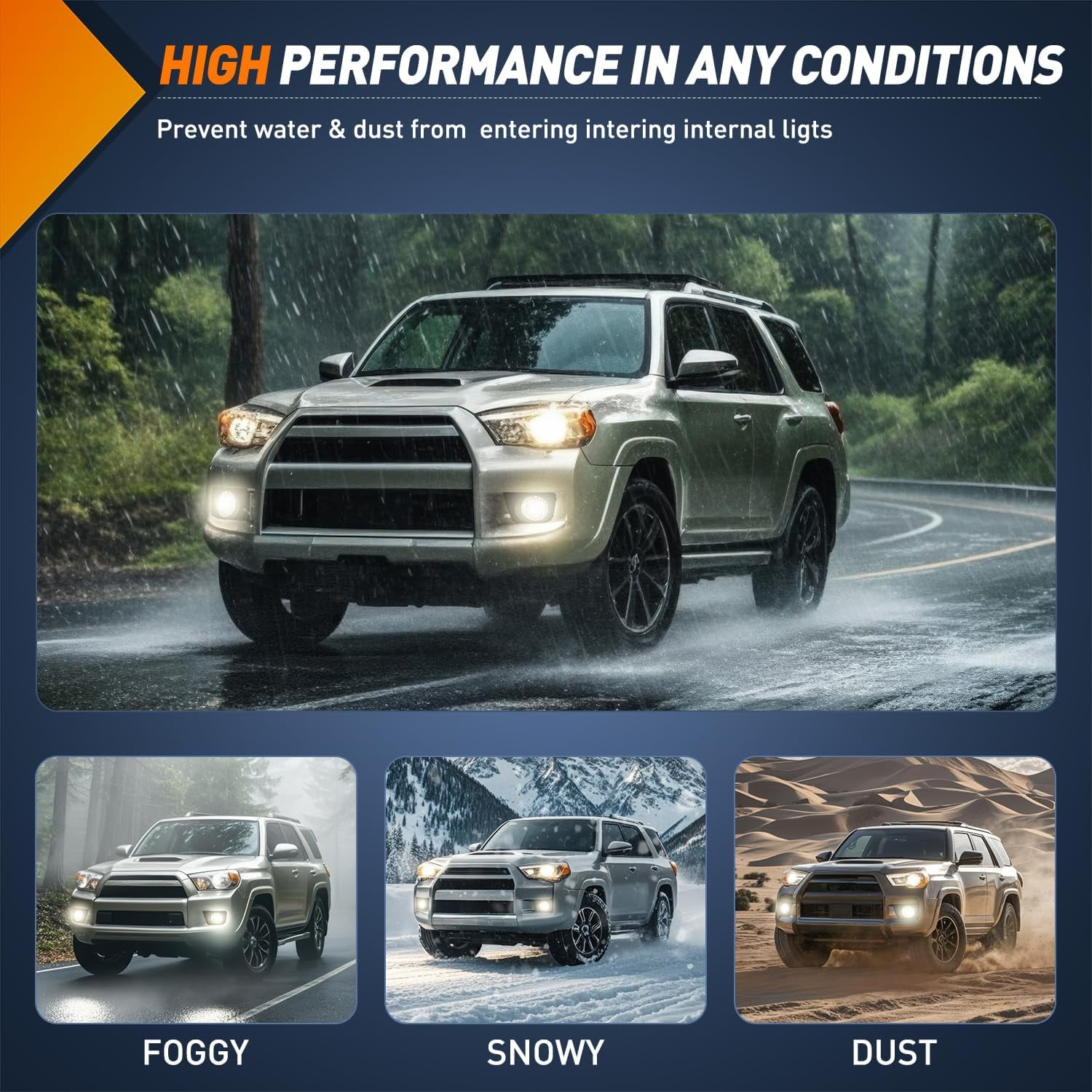Nilight Fog Lights Assembly Compatible with 2006 2007 2008 2009 Toyota 4runner Left Driver and Right Passenger Side Clear Lens w/9006 12V 51W Bulbs