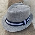 thumbnail image 2 of 56-58 cm hat circumference men and women outdoor hats sunscreen straw hats retro jazz hatsDark gray, 2 of 5