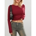 thumbnail image 2 of SUNSIOM T-Shirts Basiques Ajustés Décontractés pour Femmes Printemps Automne Manches Longues Col Rond Streetwear, 2 of 8