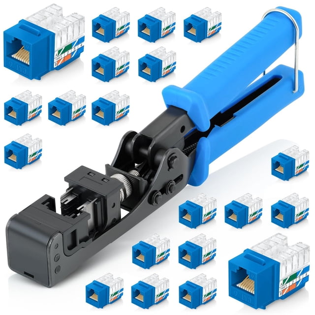 Herramienta de Terminación easyJACK Everest Media Solutions Azul con Conectores Keystone CAT6/5e en