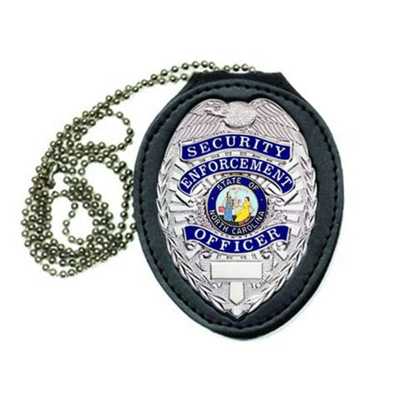 Hero's Pride Deluxe Teardrop Badge Holder with Recessed Cutout – Oval Traditional, Leather