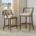 thumbnail image 3 of Jennifer Taylor Home Paris 30.5" Farmhouse Bar Stool with Backrest Light Beige, 3 of 15
