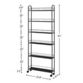 thumbnail image 3 of 6-Tier Rolling Cart Gap,Kitchen Slim Slide Out Storage Tower Rack with Wheels and 6 Baskets,Utility Cart for Kitchen,Bathroom Laundry Narrow Piaces,Antique Brown, 3 of 7