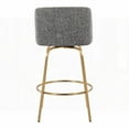 thumbnail image 5 of Grey Noise Fabric 26" Contemporary Fixed-Height Counter Stools with Gold Metal & Round Footrest by LumiSource - Set of 2, 5 of 5