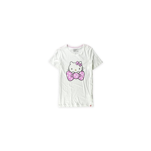 Vans Womens Polka Dot Hello Kitty Graphic Camiseta, Blanco, XS Vans Camiseta gráfica
