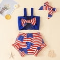 thumbnail image 4 of Zanarzt Newborn Girl Clothes My 1st 4th of July Baby Girl Outfits Infant Tank Top Fourth of July American Flag Shorts with Headband Red,6 Months, 4 of 9