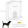 thumbnail image 3 of PawHut 30"-32" Extra Wide Pet Gate Barrier with Small Door, 30"H, White, 3 of 10