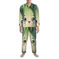 thumbnail image 3 of Xecao Adorable Kawaii Fennel Character Print Pajamas Set Mens Pajamas Long Sleeve Loungewear Two-Piece Sleepwear Button-Down Pjs Set,2PJS-Medium, 3 of 7
