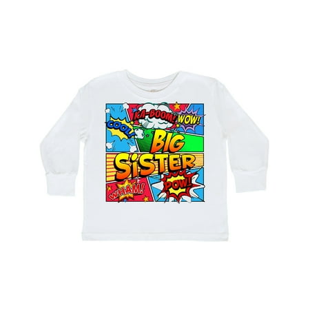 

Inktastic Big Sister Comic Book Gift Toddler Toddler Girl Long Sleeve T-Shirt