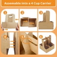 thumbnail image 6 of Greenpod 4 Cup Drink Carrier,12 Pack Coffee Cup Holders with Handle,Cardboard Cup Holders for Hot or Cold Drinks,Coffee Carrier with Ribbon and Card,Food Delivery Services and Bouquet(Kraft), 6 of 8