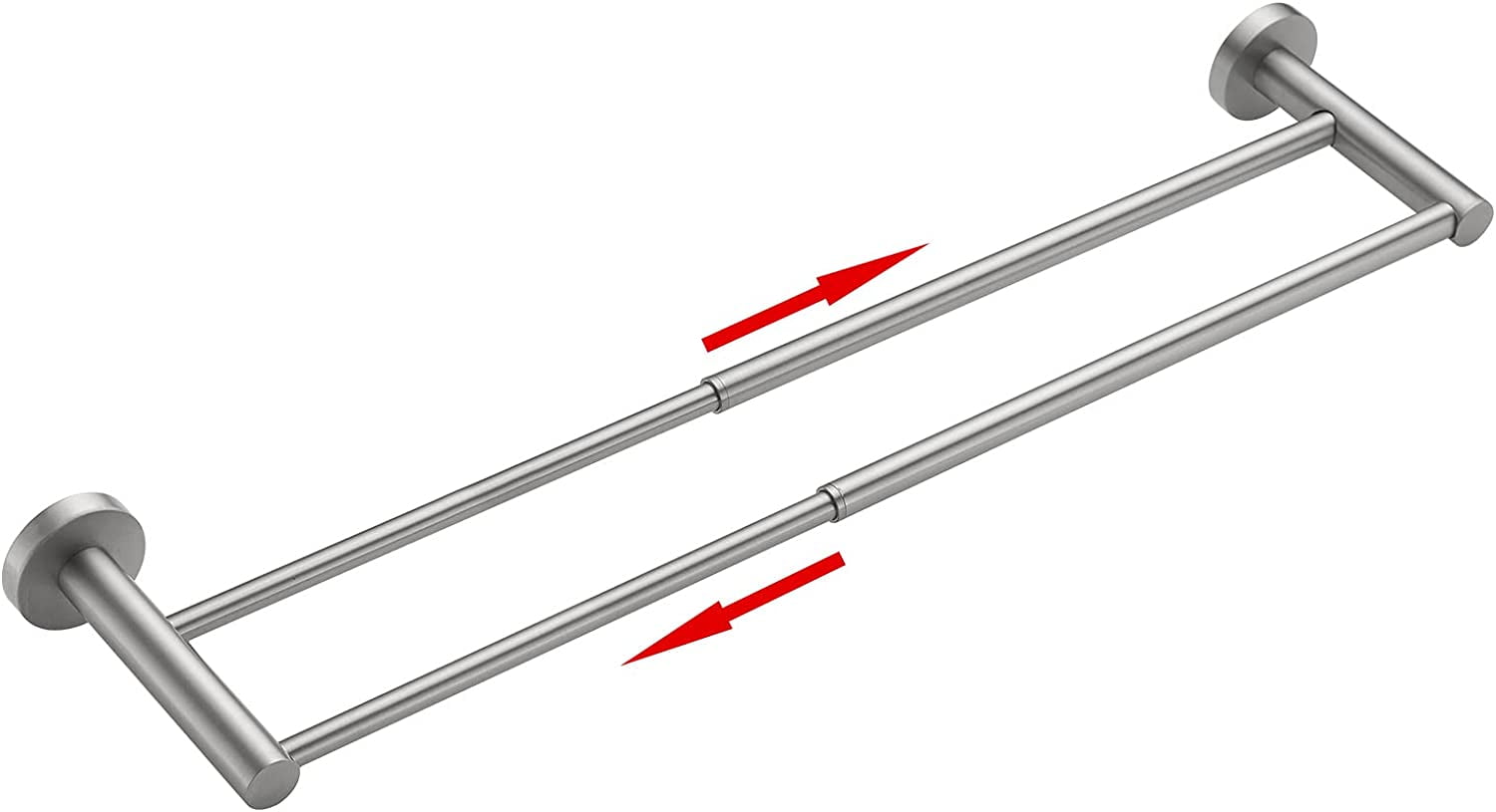 Adjustable 16.4 to 28.3 Inch Double Bath Towel Bar for Bathroom SUS304
