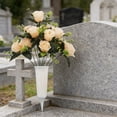 thumbnail image 6 of Roiihwy Artificial Cemetery Flowers for Grave Outdoor, Silk Floral Arrangement Fake Rose Flowers Memorial Flowers for Grave Vase Outdoor Table Decor, 6 of 8