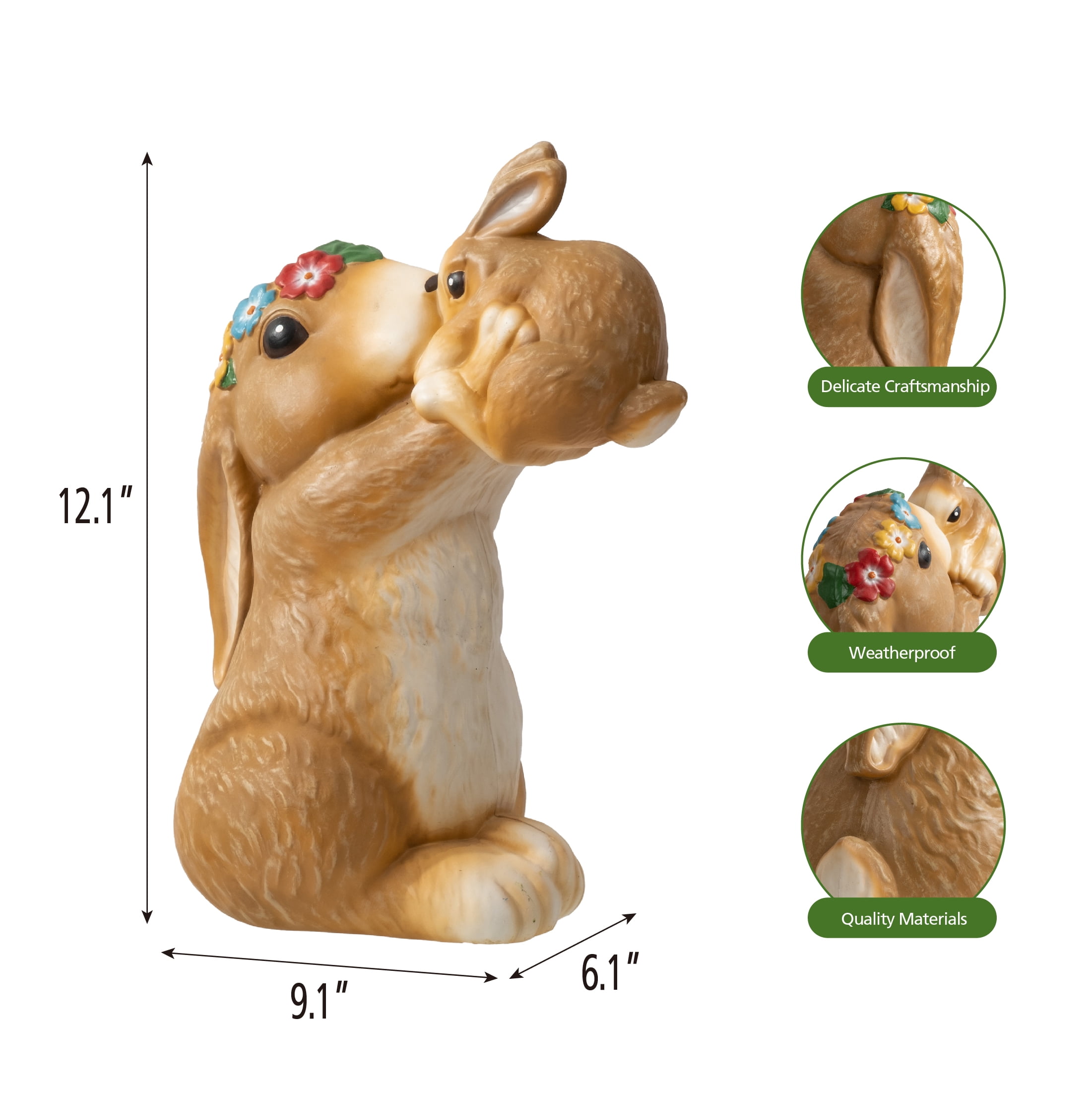 Mainstays Resin Bunnies Outdoor Garden Statue, Weather-Resistant