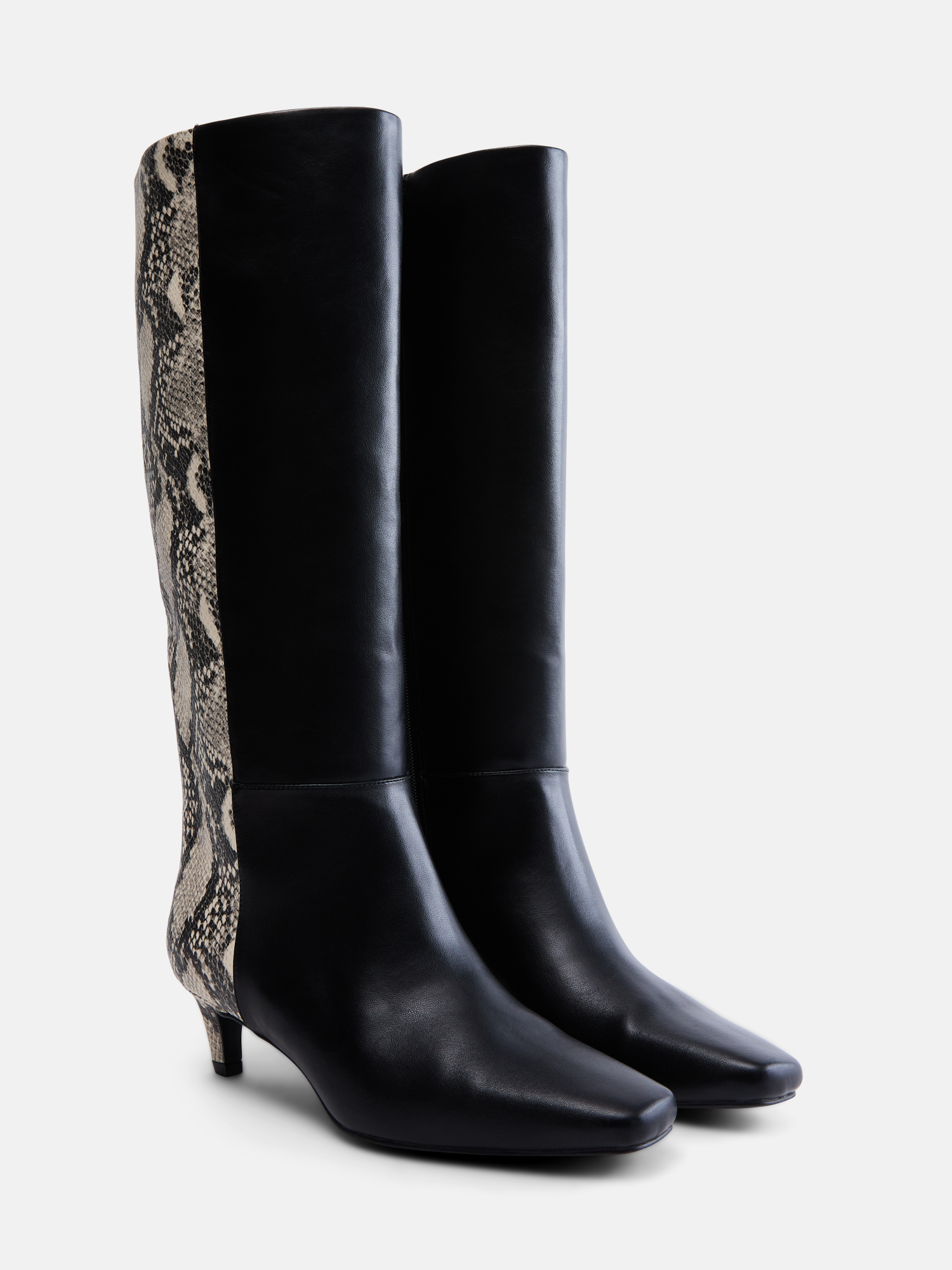Scoop Women's Two Tone Kitten Heel Knee High Boot photo 3