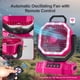 thumbnail image 5 of Ventilador de camping portátil Odoland con linterna LED de 20000 mAh, color rosa, 5 of 7