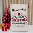 thumbnail image 1 of Saco grande reutilizable de Papá Noel para bolsa de regalo de Navidad Bolsa de Navidad con rayas rojas y blancas, 1 of 3