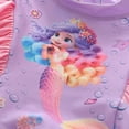 thumbnail image 4 of 6-8 T Girls Swimsuit Girls Long Sleeve Swimsuit Dress Ruffle Design Sun Piece Bathing Suit For Toddlers And Kids, 4 of 6