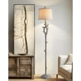 thumbnail image 3 of Retro Farmhouse Floor Lamp for Living Room Rustic Standing Lamps Tree Trunk Deco Modern Country Vintage Wood Grain 59.75" Tall Corner Floor Lamp Bedroom Office, 3 of 15