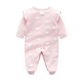 thumbnail image 5 of LOVZFMLL Newborn & Toddler Girls Jumpsuit Cotton Footed Pajamas Flutter Sleeve Snap-Up Sleepwear Footies for Spring & Fall 0-18 Months, 5 of 8